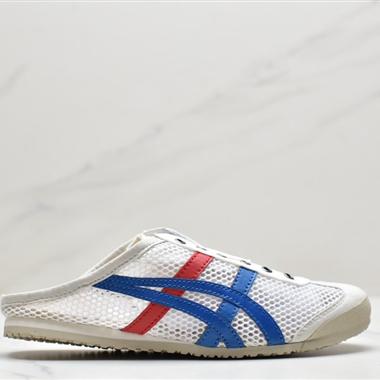  ASICS 亞瑟士 MEXICO 66 SLIP-ON帆布複古時尚 舒適透氣 耐磨防滑 休閑拖鞋 