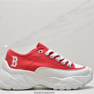 MLB Big Ball Chunky Lite Canvas Low厚底老爹系列低幫帆布輕量休閑運動慢跑鞋