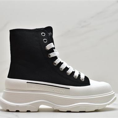 Alexander McQueen 系帶高幫帆布鞋