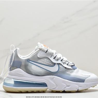 Nike Wmns Air Max 270 React "White/Light Blue"270瑞亞賽車系列後半掌氣墊百搭運動慢跑鞋
