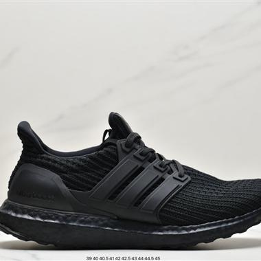 Adidas Ultra Boost UB 4.0 系列 全掌爆米花針織黑條紋 透氣跑步鞋