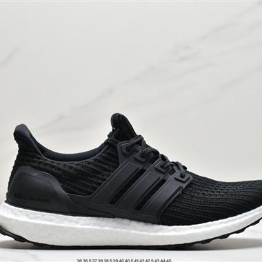 Adidas Ultra Boost UB 4.0 系列 全掌爆米花針織黑條紋 透氣跑步鞋