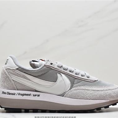 Fragment Design x Sacai x Nike LDWaffle  華夫閃電聯名重疊設計前衛華夫變形休閑慢跑鞋