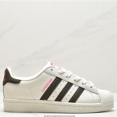 Adidas 三葉草 Originals Superstar"Sail/Green/Lace"貝殼頭系列低幫經典百搭休閑運動板鞋