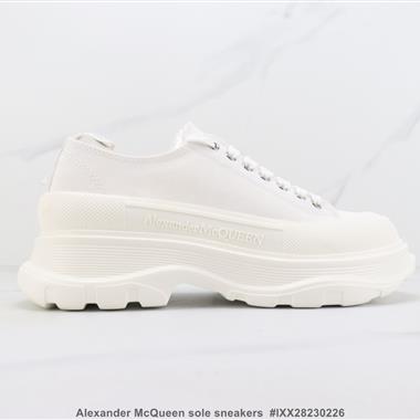 Alexander McQueen sole sneakers低幫時裝厚底休閑運動小白鞋 