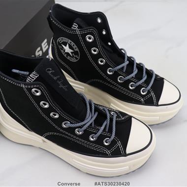 Converse 匡威厚底高幫帆布鞋 松糕底增高鞋