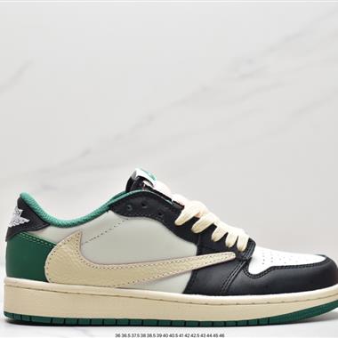 fragment design x Travis Scott x Nike Air Jordan 1 Low OG SP"Black/Green Toe"AJ1