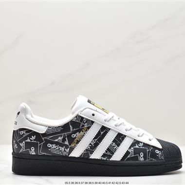 Adidas 三葉草 Originals Superstar"White/Black/Gold"貝殼頭經典百搭休閑運動板鞋
