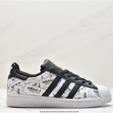 Adidas 三葉草 Originals Superstar"White/Black/Gold"貝殼頭經典百搭休閑運動板鞋