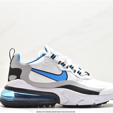 Nike Air Max 270 React QP 」White/Light Blue「270瑞亞賽車系列後半掌氣墊百搭運動慢跑鞋 