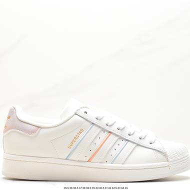 Adidas 三葉草 Originals Superstar」Sail/Green/Lace「貝殼頭系列低幫經典百搭休閑運動板鞋