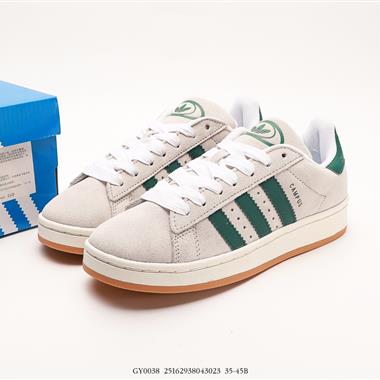 Adidas Campus 00s 翻毛灰綠復古潮流休閑面包鞋
