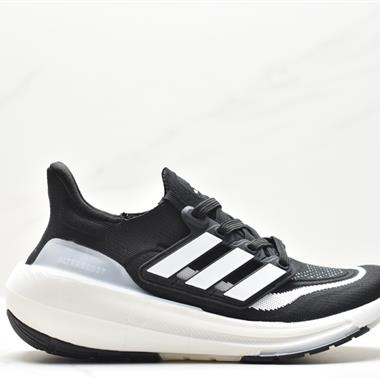 Adidas ULTRABOOST LIGHT輕彈系列低幫襪套式針織透氣緩震休閑運動慢跑鞋