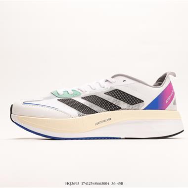 Adidas Adizero boston 11舒適潮流 防滑耐磨輕便低幫跑步鞋 
