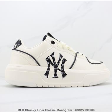 MLB Chunky Liner Classic Monogram 厚底低幫休閑鞋