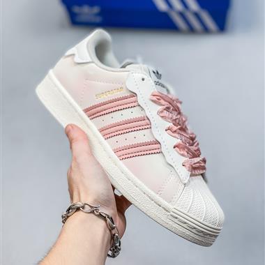 Adidas Originals Superstar"Milk White/Lace"貝殼頭系列低幫經典百搭休閑運動板鞋