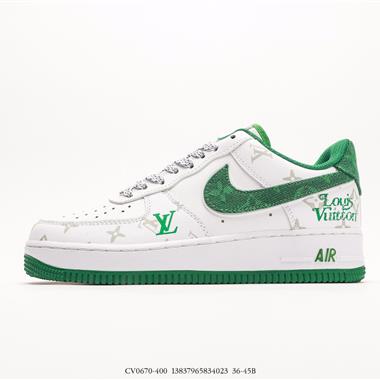 Louis Vuitton x Nike Air Force 1 07 LV8 LowWhiteGreenDenimLV Monogram