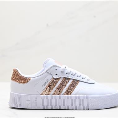 Adidas Outdoor 皮質防滑耐磨厚底休閑百搭慢跑鞋 
