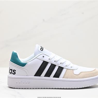 Adidas HOOPS 2.0 MID 復古系帶百搭休閑運動板鞋