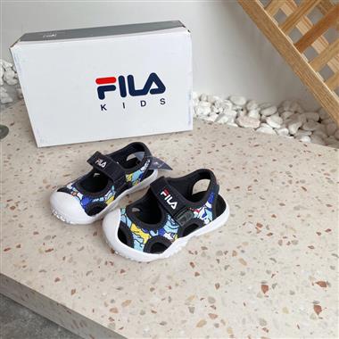 FILA 塗鴉魔術貼涼鞋 