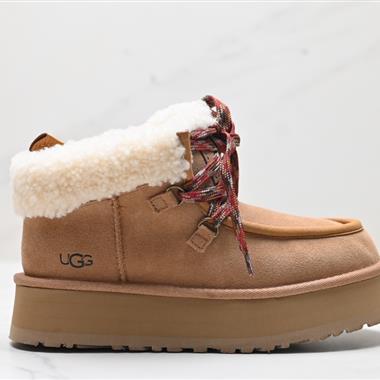 UGG Funkarra 磨砂皮 保暖防滑增高厚底舒適圓頭短靴