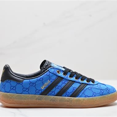 Gucci x Adidas Originals Gazelle INdoor 三葉草休閑防滑耐磨低幫板鞋