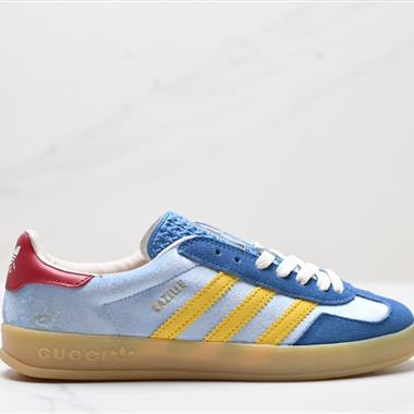 Gucci x Adidas Originals Gazelle INdoor 三葉草休閑防滑耐磨低幫板鞋