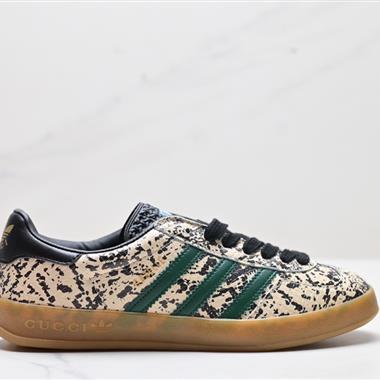 Gucci x Adidas Originals Gazelle INdoor 三葉草休閑防滑耐磨低幫板鞋