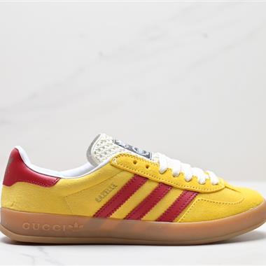 Gucci x Adidas Originals Gazelle INdoor 三葉草休閑防滑耐磨低幫板鞋