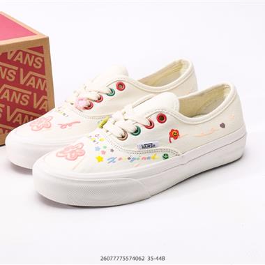 Vans Authentic 塗鴉刺繡小白鞋