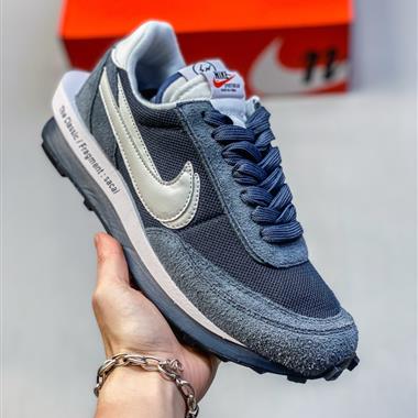 Fragment Design x Sacai x Nike LDWaffle "Blackened Blue" 解構 三方聯名 低幫 華夫鞋