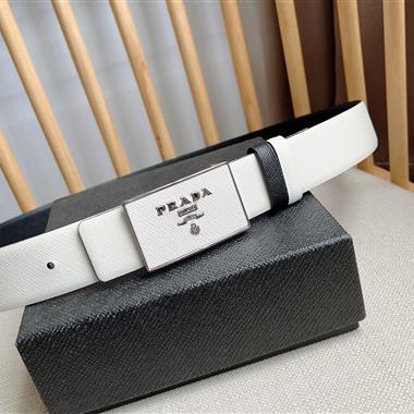 PRADA   2025新款時尚皮帶  3.5CM