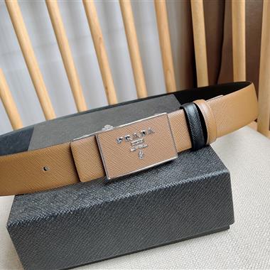 PRADA   2025新款時尚皮帶  3.5CM