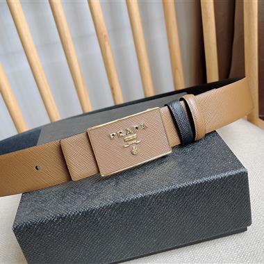 PRADA   2025新款時尚皮帶  3.5CM