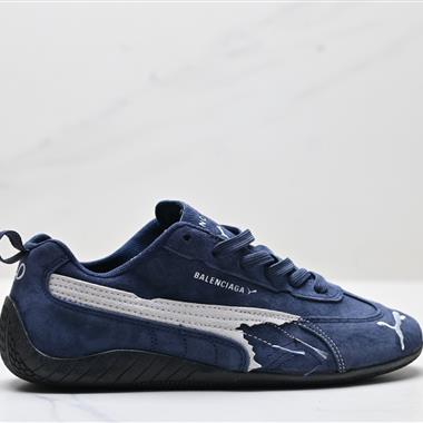 PUMA x Balenciaga Speedcat 系列 薄底鞋 牛皮絨面革 圓頭做舊磨損 低幫 生活休閒鞋