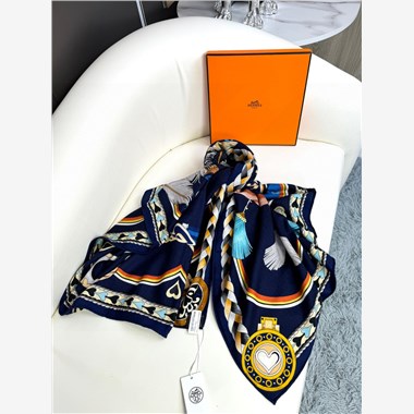 HERMES  2024秋冬新款時尚圍巾 尺寸:140-140