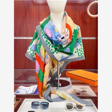 HERMES  2024秋冬新款時尚圍巾 尺寸:140-140