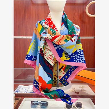 HERMES  2024秋冬新款時尚圍巾 尺寸:140-140