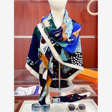 HERMES  2024秋冬新款時尚圍巾 尺寸:140-140