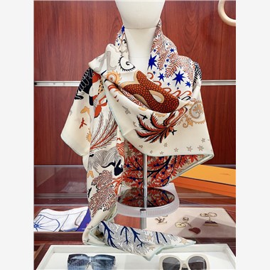 HERMES  2024秋冬新款時尚圍巾 尺寸:140-140