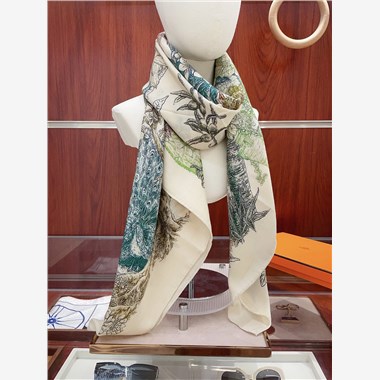 HERMES  2024秋冬新款時尚圍巾 尺寸:140-140