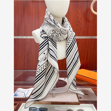 HERMES  2024秋冬新款時尚圍巾 尺寸:140-140