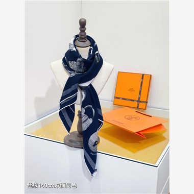 HERMES 2024秋冬新款時尚圍巾 尺寸:140-140