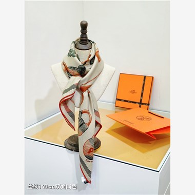 HERMES 2024秋冬新款時尚圍巾 尺寸:140-140
