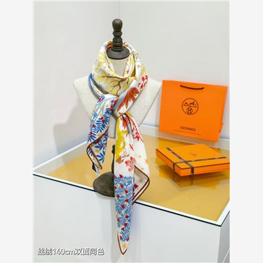 HERMES 2024秋冬新款時尚圍巾 尺寸:140-140