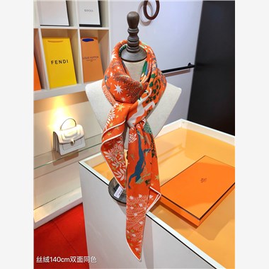 HERMES 2024秋冬新款時尚圍巾 尺寸:140-140
