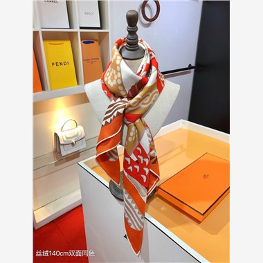 HERMES 2024秋冬新款時尚圍巾 尺寸:140-140