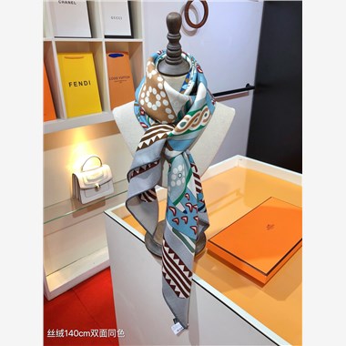 HERMES 2024秋冬新款時尚圍巾 尺寸:140-140