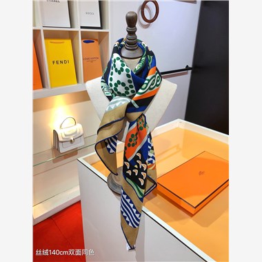 HERMES 2024秋冬新款時尚圍巾 尺寸:140-140