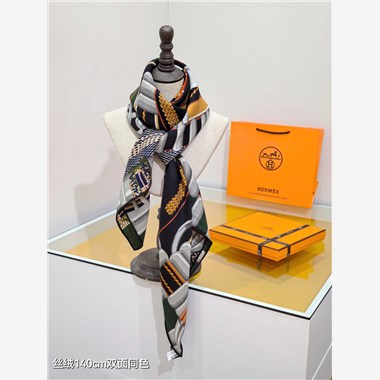 HERMES 2024秋冬新款時尚圍巾 尺寸:140-140